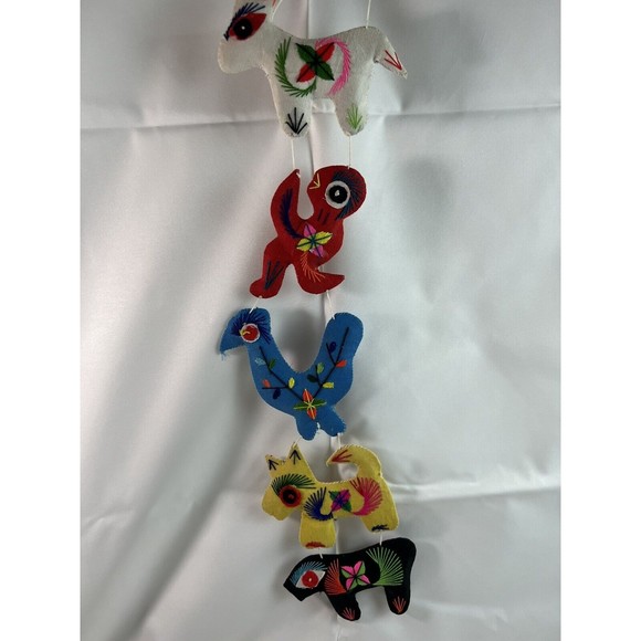 Vintage Chinese Zodiac Folk Art Ornaments Embroidered Hand‎ Made Set Of 12 - Picture 4 of 7